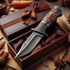 Fixed Blade Damascus Steel Hunting Knives