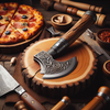 Crafted Heritage | The Viking Pizza Cutter Axe Damascus