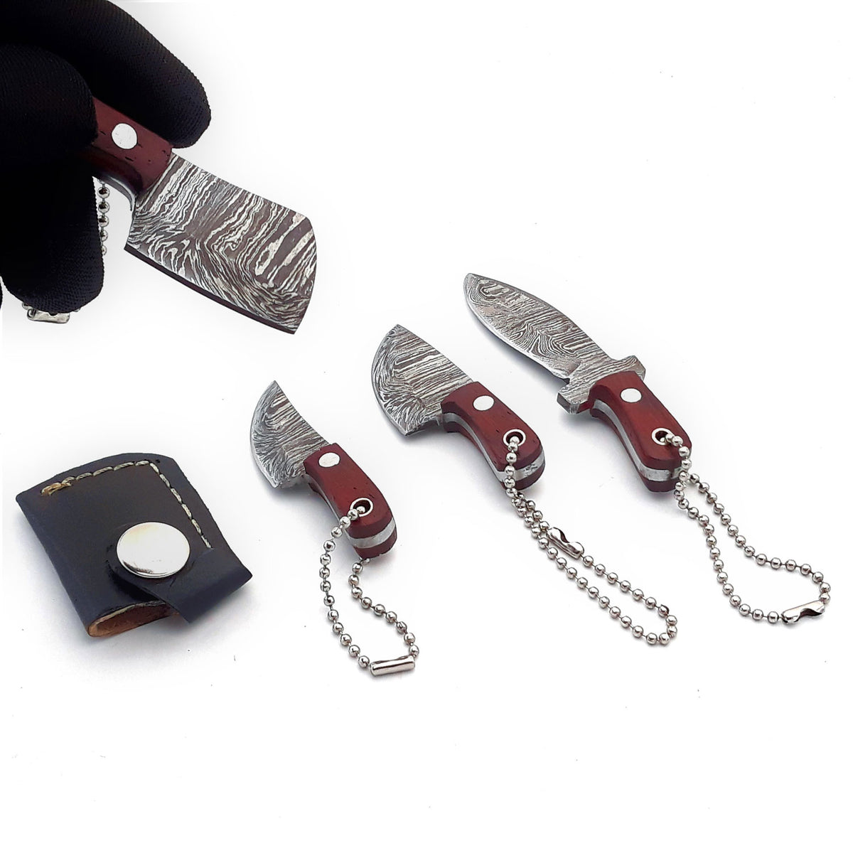 4Pcs Mini Chef Knives Tiny Keychain for Package Box Opener