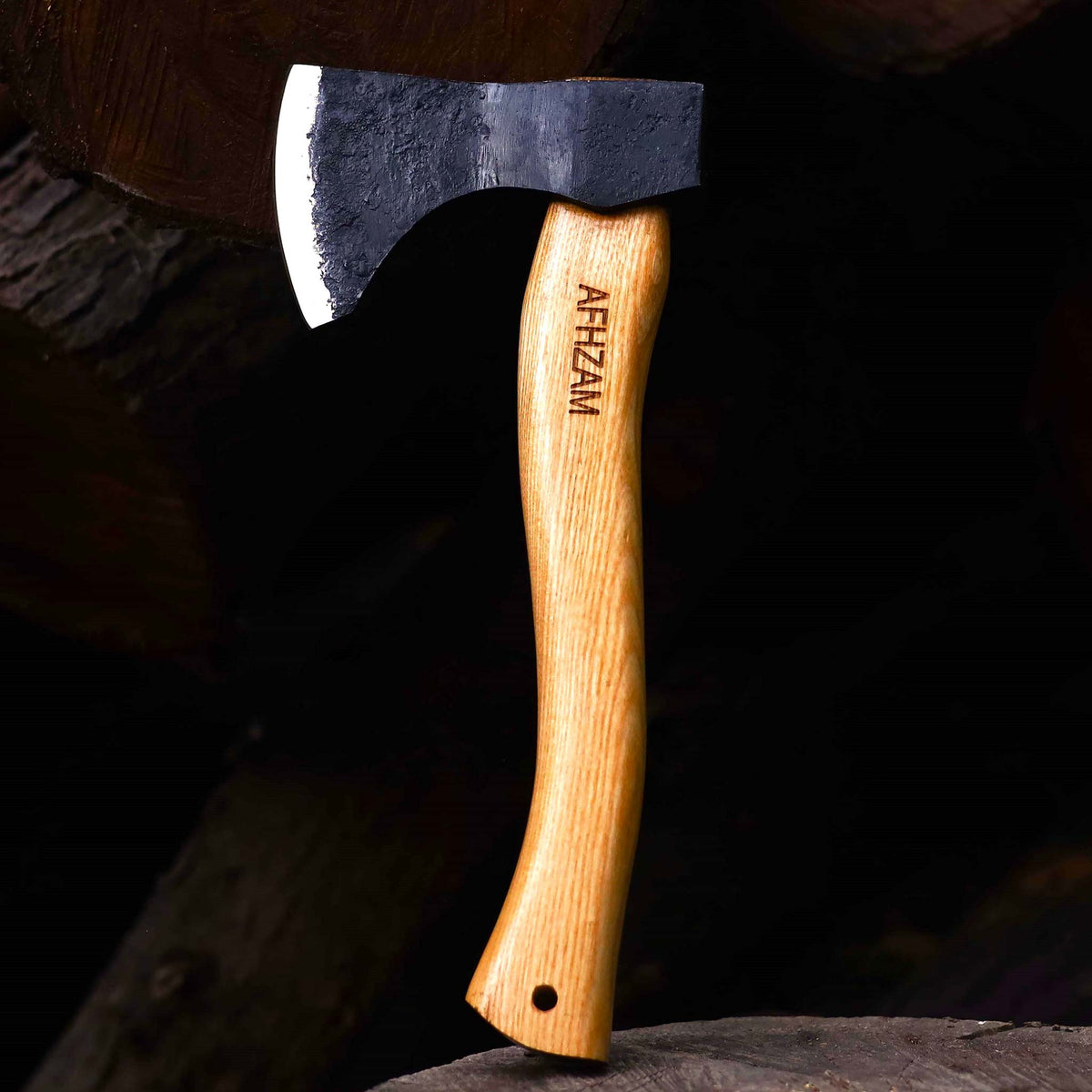 14" Camping Hand Forged Axe for Wood Cutting Gardening Hatchet