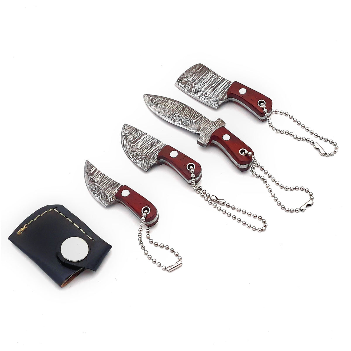 4Pcs Mini Chef Knives Tiny Keychain for Package Box Opener