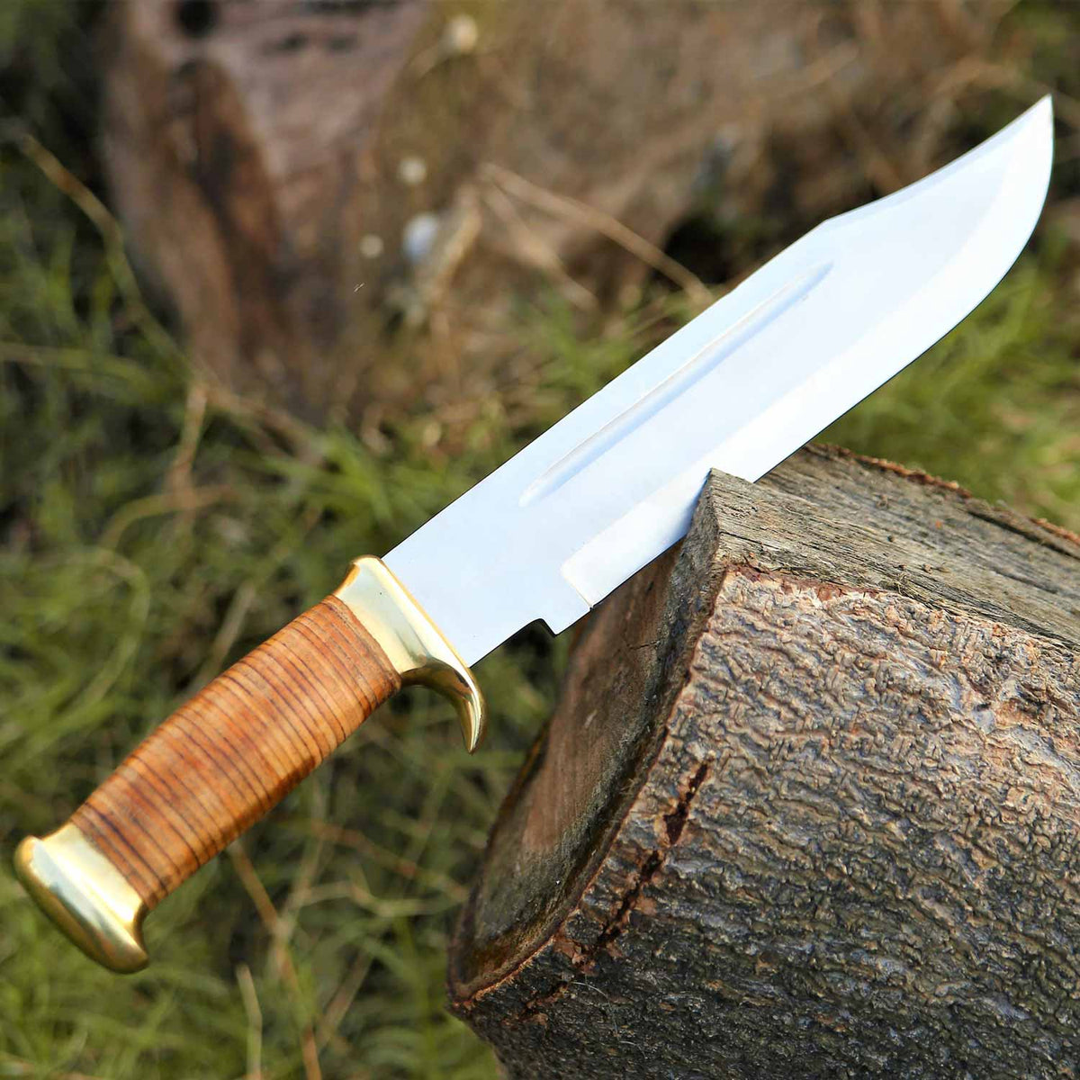 Handmade Bowie Long Hunting Knife Stainless Steel